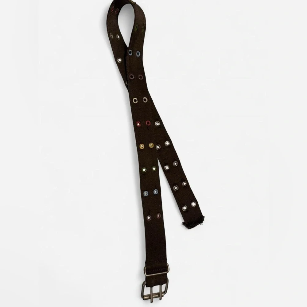 Vintage Y2K Brown belt with multi-coloured beads